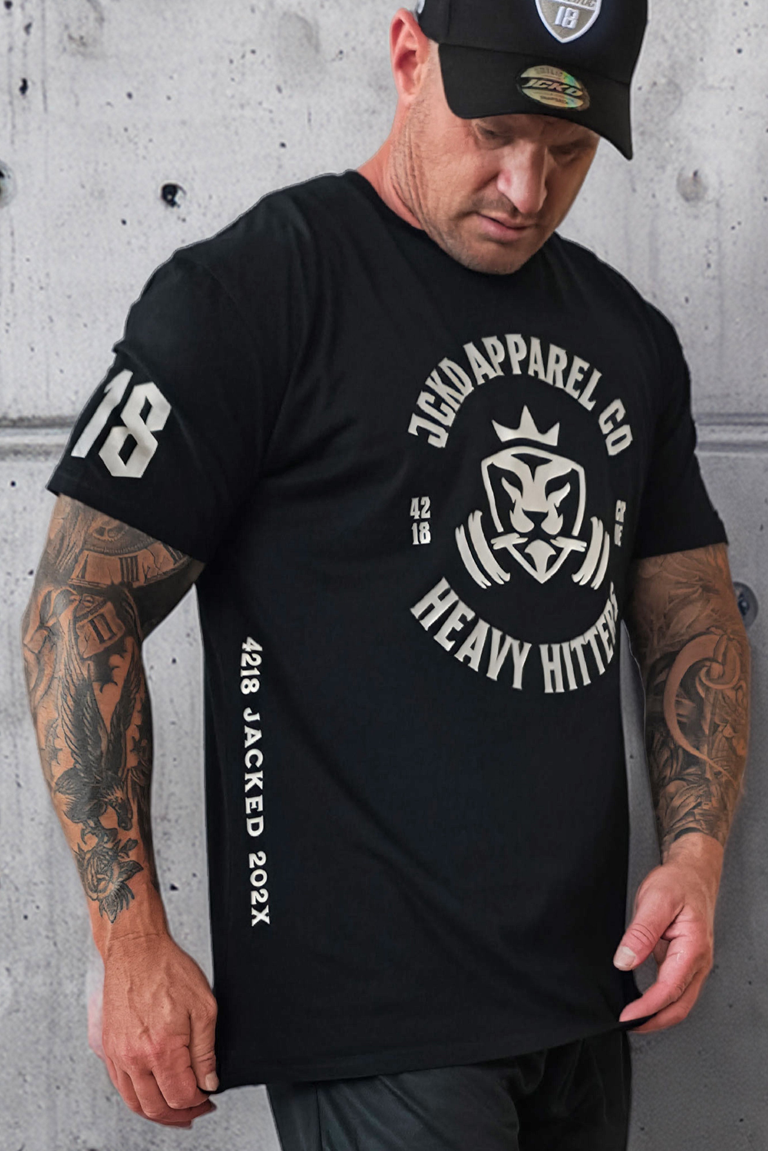 JCKD 3018 Crown Lifter 18 Tee black, bold crown graphic on premium cotton gym tee