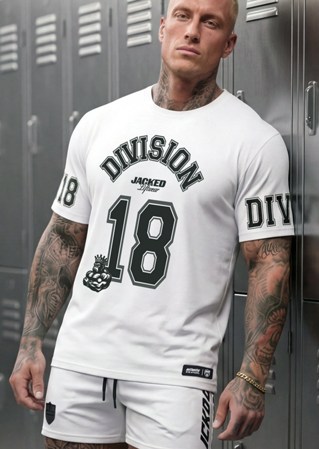 RTLS 3018 DIV18 Tee in white, lightweight 180 GSM combed cotton gym tee for NZ summer training
