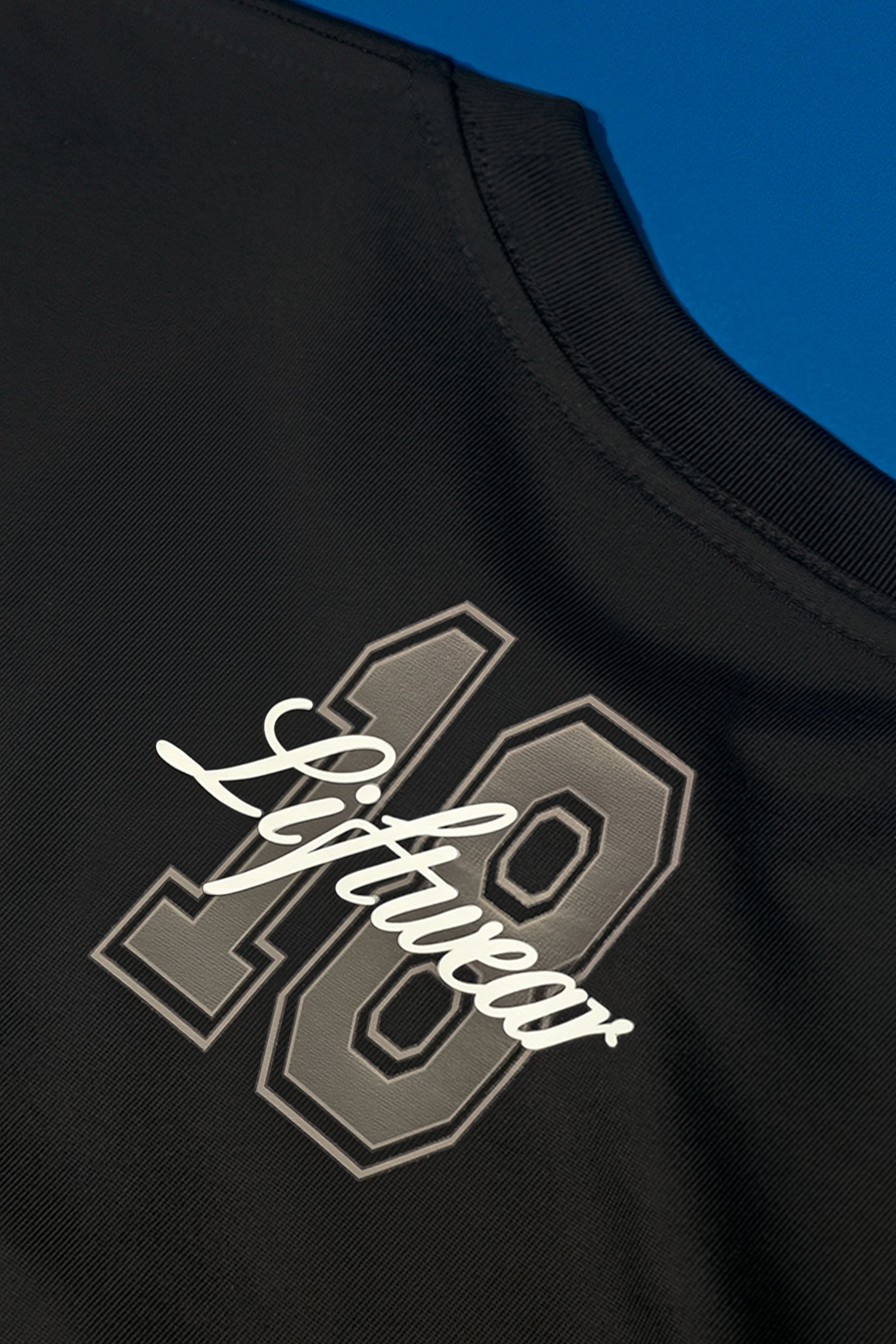 RTLS 3018 DIV18 Stealth Tee in black, 180 GSM combed cotton gym shirt for men