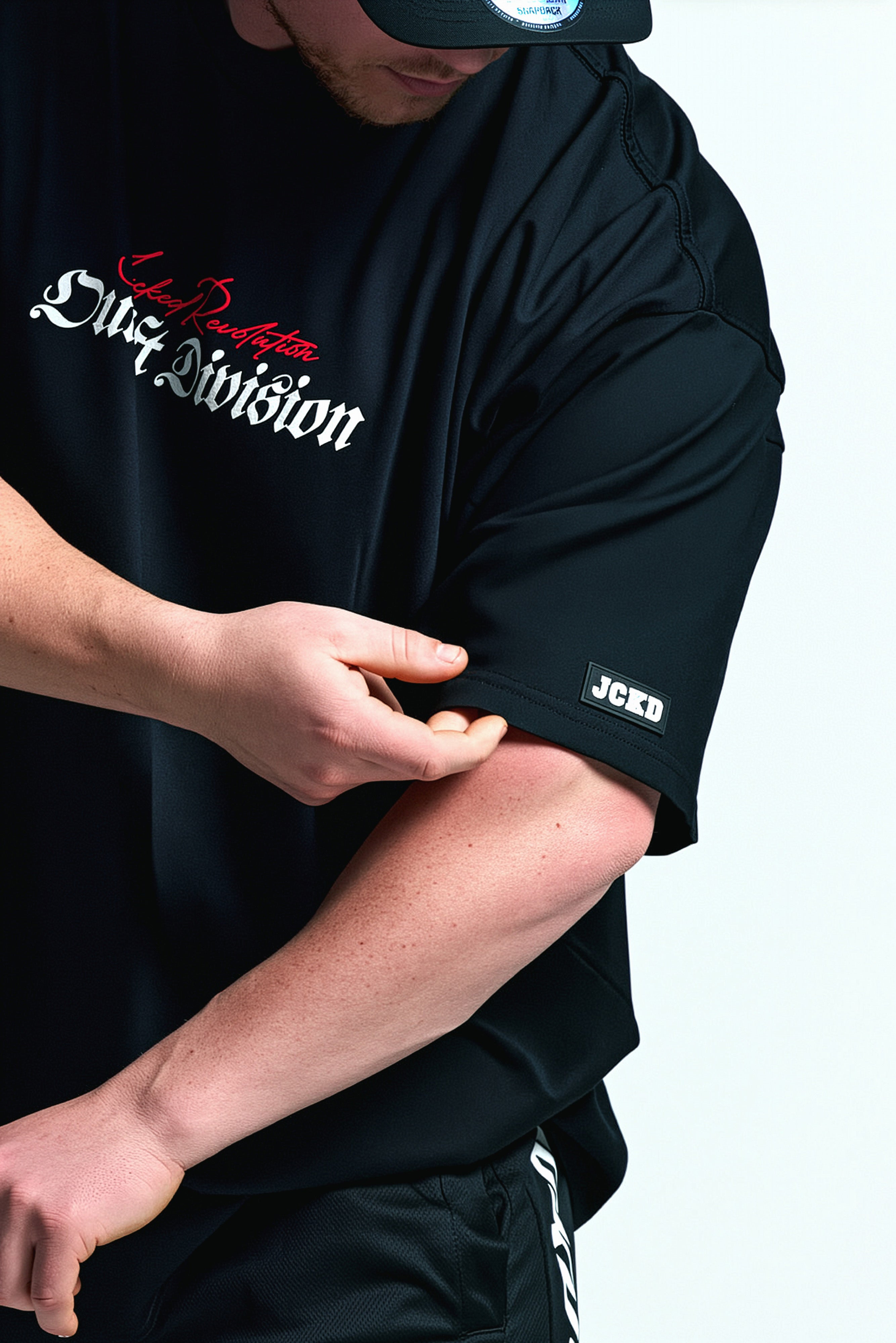 RTLS 4018 Signature Oversized Tee black, 220 GSM combed cotton oversized gymwear