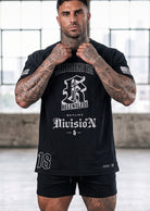 RTLS 3018 Relentless 18 Tee in black, regular fit gym tee sized up to 3XL
