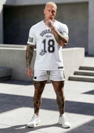 RTLS 3018 Division 18 Tee in white, regular fit gym tee sized up to 3XL