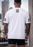 RTLS 3018 Division 18 Oversized Tee white, DIV18 print detail on oversized cotton tee