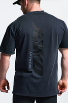 JCKD 5018 Black on Black Oversized Tee, tonal print on stone-washed 220 GSM carded cotton drop shoulder tee