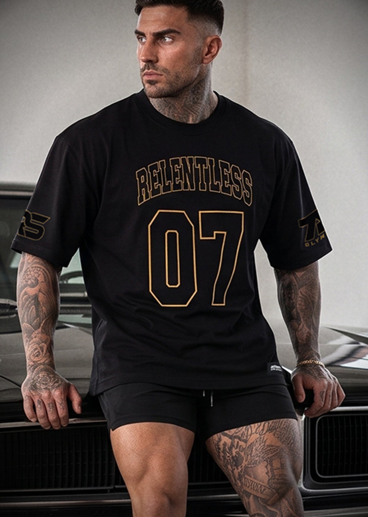 4018 Arnold 07 Oversized Tee black, back, ARNOLD 07 back print