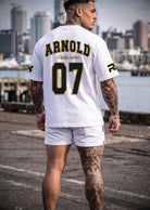 4018 Arnold 07 Oversized Tee white, back, ARNOLD 07 back print