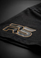 4018 Arnold 07 Oversized Tee black, black oversized gym tee with gold keyline print